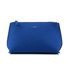 La Mer Royal Blue Cosmetic Makeup Travel Bag 9" x 5" x 2.75" NEW